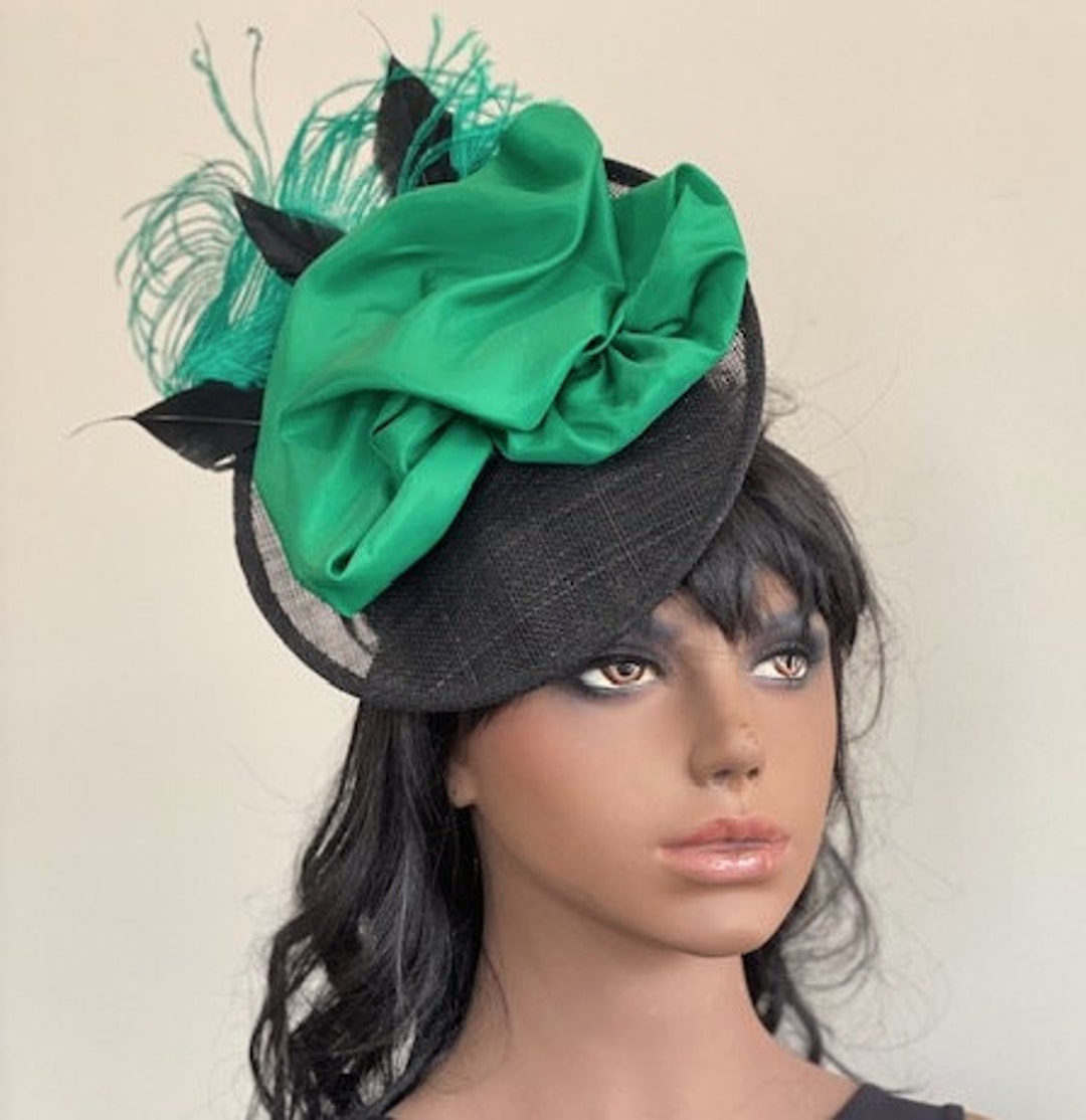 Kentucky Derby Fascinator Hat, Women's Black Saucer Hat, Women's ...