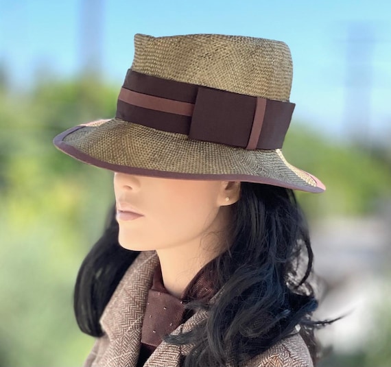 Women's Fedora, Ladies Olive Bronze Fedora, Casual Sporty Trilby, Women's Tailored Hat, Cheltenham Race Hat, Women's Autumn Earth Tone Hat