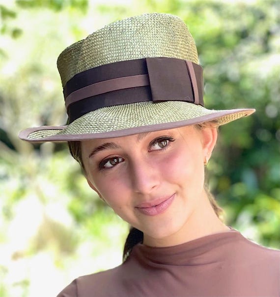 Women's Fedora, Ladies Olive Bronze Fedora, Casual Sporty Trilby, Women's Tailored Hat, Cheltenham Race Hat, Women's Autumn Earth Tone Hat