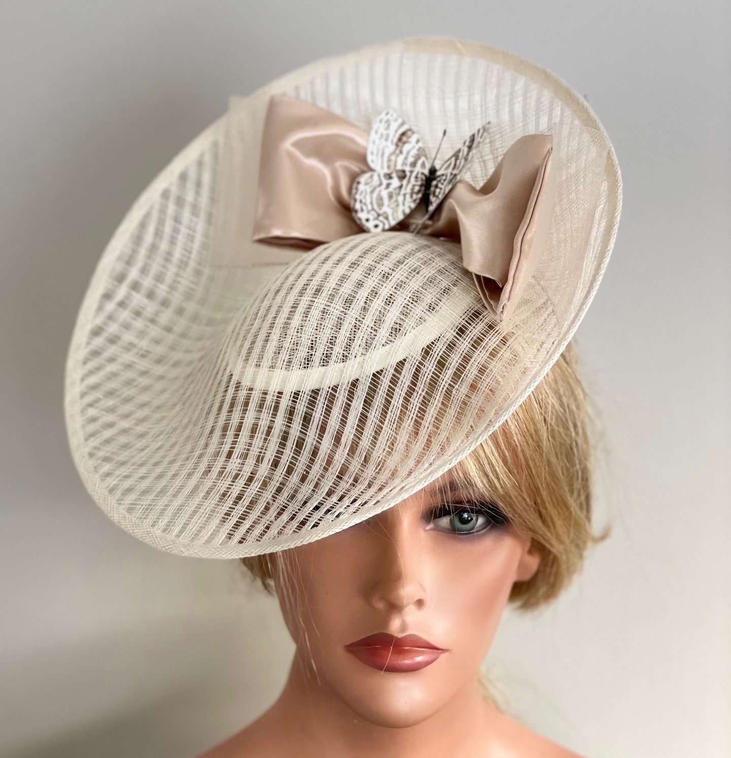 Kentucky Derby Hat, Women's Formal ivory Cream Hat, Ladies Cream Hat, Wedding Hat, Kate