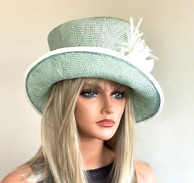 Wedding Hat Women s Peacock Turquoise Hat Formal Aqua Hat Race Hat Church Hat Tea Party Hat Garden Party HatWedding Guest Hat
