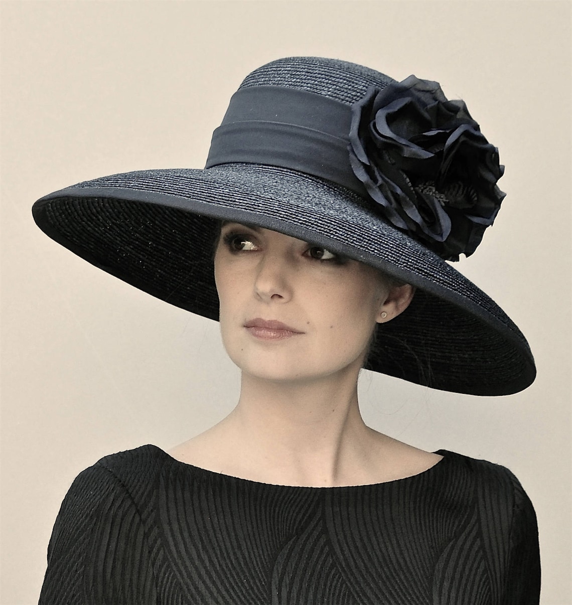 Schwarzer DamenHut Kentucky Derby Hut Schwarzer Breiter Hut - Etsy.de