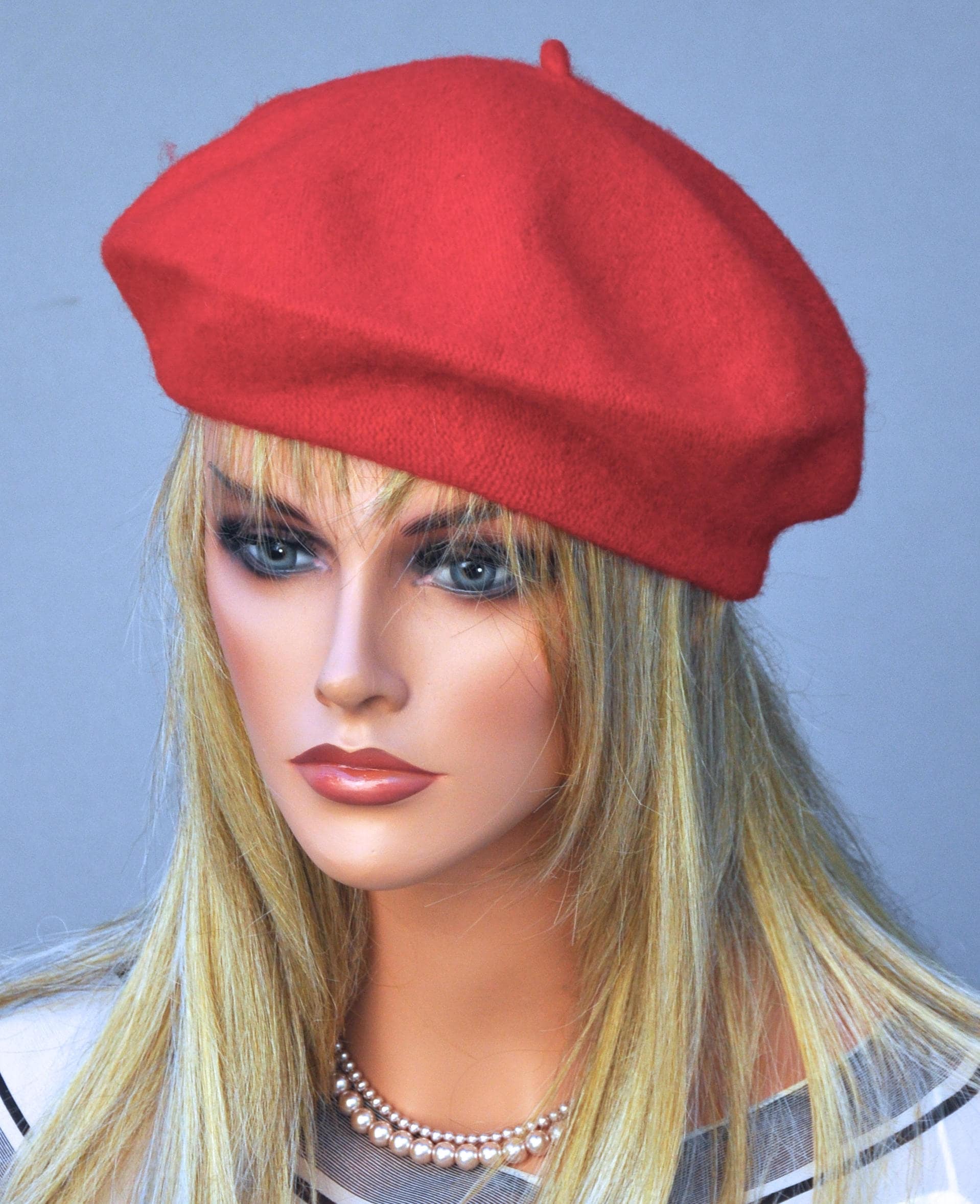 Beret, Women's Winter Hat, Ladies Fall Hat, Camel Beret, Red Beret