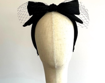 Women's Black Cocktail Hat, Ladies Formal Black Hat, Wedding Guest Hat, Dapper Day 1940s 1950s Retro Vintage Style Hat, Audrey Hat