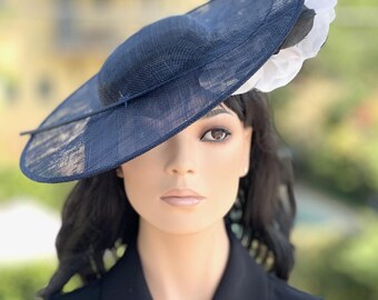 Navy Blue Derby Hat: Wedding, Tea Party, Royal Ascot Church  display picture 1