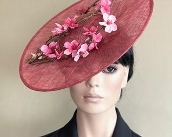 Derby Hat Wedding Guest Hat, Formal Hat, Princess Kate Hat Ladies Disc Saucer Hat Formal Straw Hat, Church Hat Royal Ascot Hat