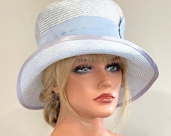 Women's Blue Formal Hat, Wedding Guest Hat, Ladies formal blue hat, Kentucky Derby Hat, Mother of Bride Hat, Mother of Groom Hat, Easter Hat