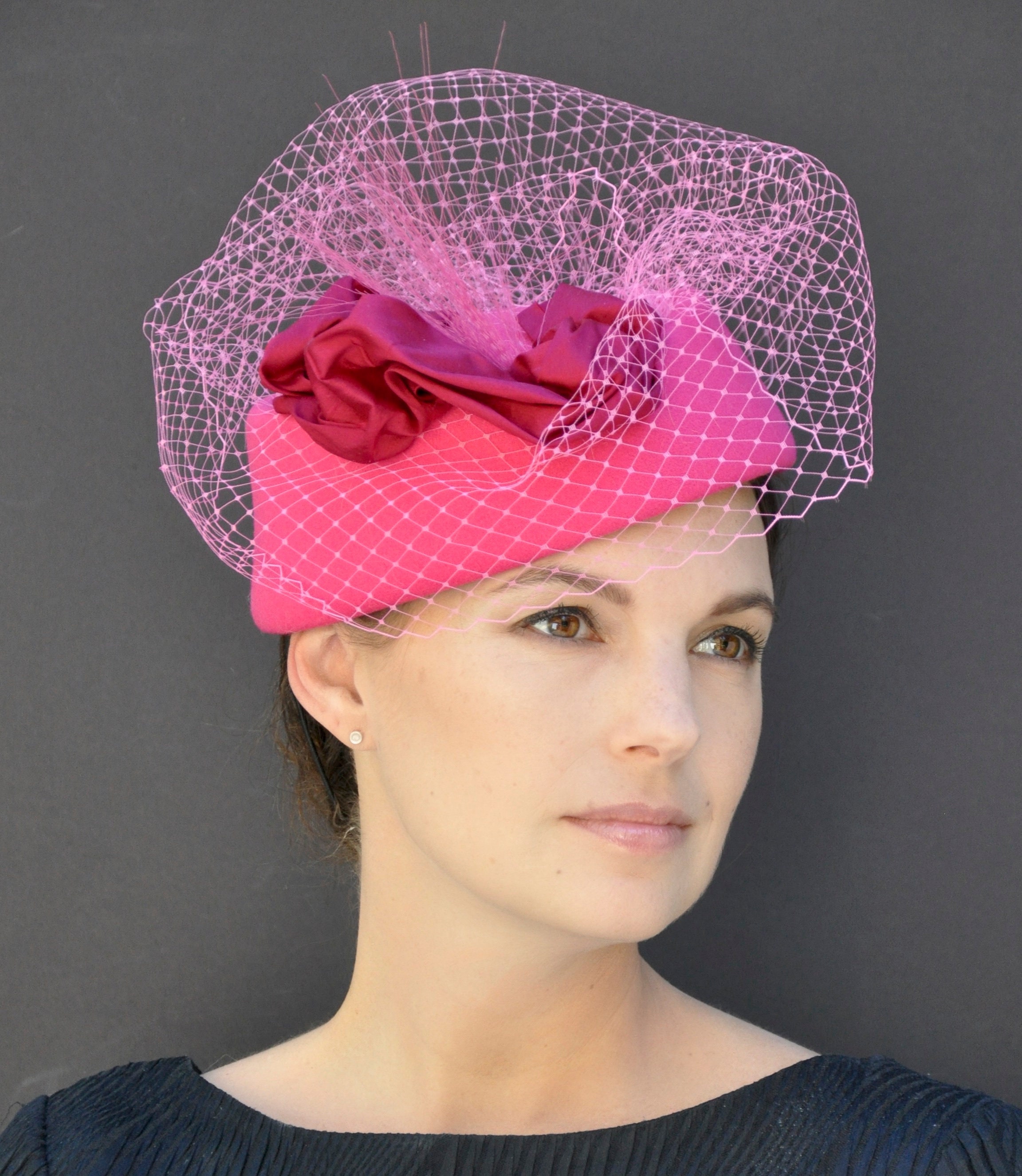 ladies pink dress hats