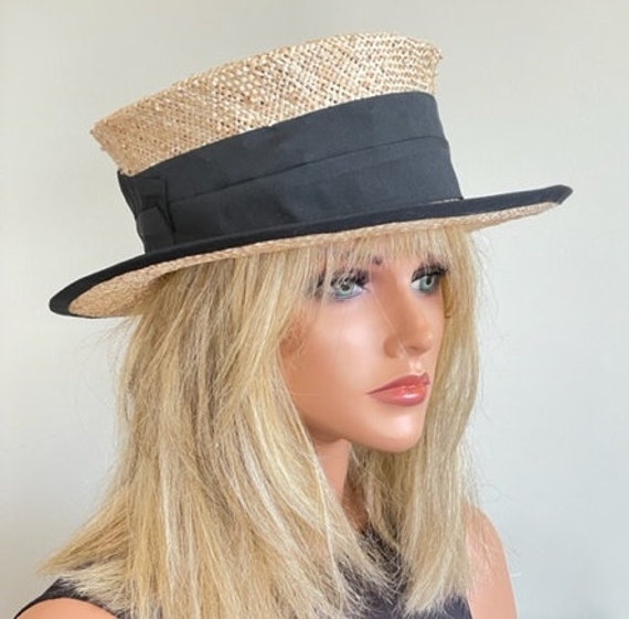 Women's Straw Boater Hat, Ladies Sporty Hat, Ladies Boater Hat, Women's Casual Hat, Women's Summer Straw Hat, Wedding Hat