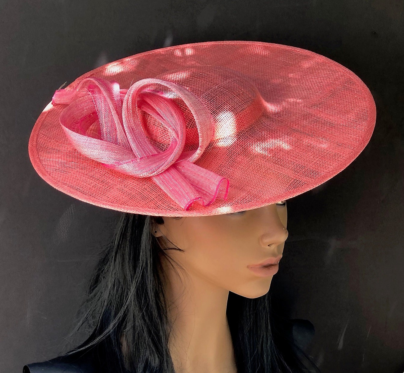 pink and orange wedding hats