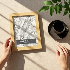 Plan de la ville personnalisé, n'importe quelle ville, carte personnalisée, impression de carte personnalisée, plan personnalisé, votre ville, art mural imprimable, affiche de carte personnalisée