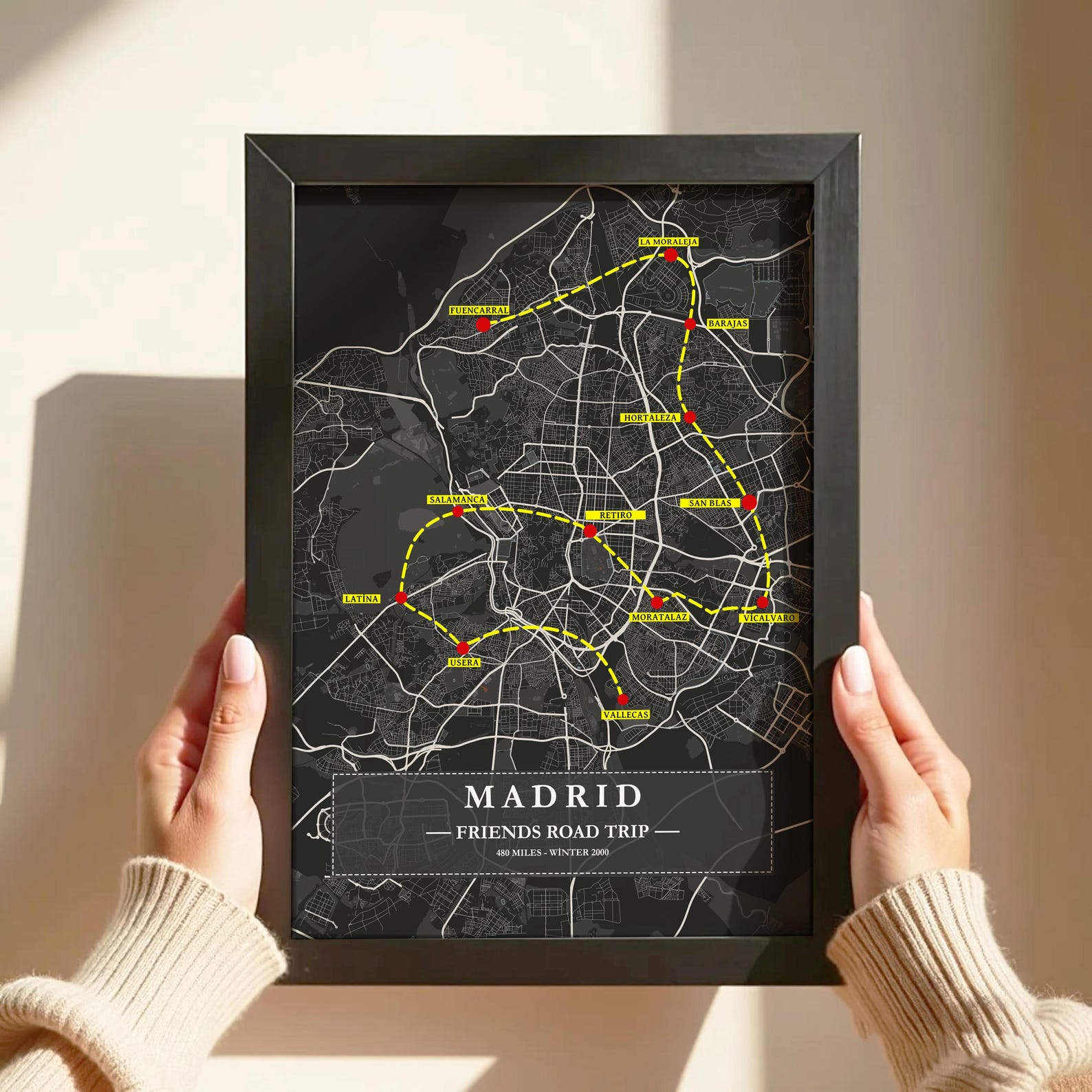 Custom Trip Route Map Print | Personalized Travel Map | World Travel ...