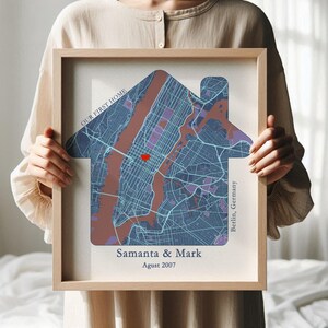 Impression de carte de fiançailles personnalisée - Art personnalisé de carte de ville, carte d'amour unique pour couple, cadeau de fiançailles, cadeau de mariage, art mural de lieu personnalisé