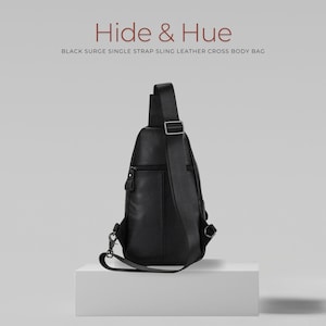 Full Grain Leather Sling Bag: Men&#39;s Crossbody Chest Pack
