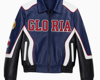 Handmade Leather Hip Hop Bomber Jacket: Retro Compton Varsity