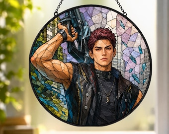 Valko Love and Deepspace Inspired Stained Glass Suncatcher, Anime Window Hanging, Otome Game Fan Gift, Fantasy Decor