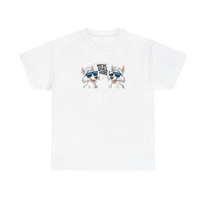 Funny Dog T-Shirt We're Still Here Tee, Cool Sunglasses Animal Graphic Shirt, Quirky Unisex Cartoon Matching Design