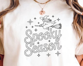 Spooky Season Witch Comfort Colors 1717 T-Shirt, Halloween Witch Shirt, Cute Fall Witch Tee, Spooky Halloween Gift,Unisex Comfort Colors Tee