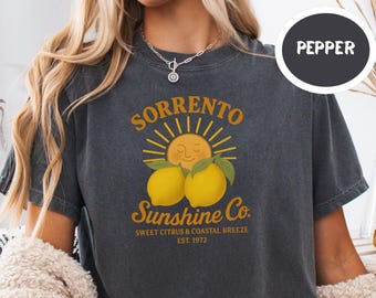 Italy Travel Shirt Sorrento Sunshine Tee Amalfi Coast Souvenir Retro Lemon Shirt Limoncello Italy Gift Comfort Colors Summer Vacation Tee