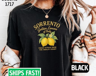 Sorrento Lemon Shirt, Amalfi Coast Shirts, Italy T-shirt, Italian Summer Gift Tee, Limoncello Shirt Comfort Colors,Retro Italian Lemon Shirt