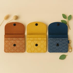 PDF Sewing Pattern for Small Fabric Card Holder Wallet with Keychain | DIY Coin Purse Template | Snap Closure Wallet Pattern