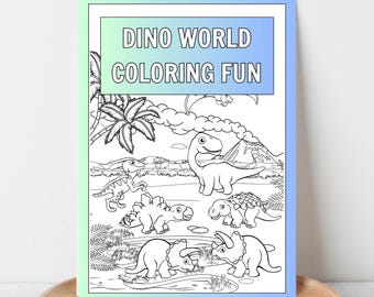 Målarbilder med dinosaurier för barn – 25 aktivitetsblad med dinosaurier (PDF)