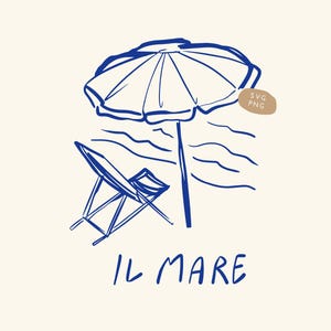 Mare Italian SVG, Ocean Sublimation Design, Italy PNG File, Travel Clipart, Hand Drawn T-shirt Design, Italian Quote Shirt, Rome Aesthetic