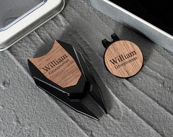 Custom Engraved Golf Gifts, Personalized Golf Divot Repair Tool and Ball Marker Gift Set, Groomsmen Gift, Father's Day Gift, Men Golf Gifts