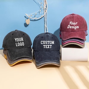 Embroidered Hat, Personalized Cap Embroidery Logo Baseball Hat, Sorority Hat Unisex Baseball Cap, Custom Your Design Caps, Bachelorette Hats