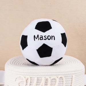 Personalized Plush Soccer Ball Pillow, Custom Sports Ball with Name, Soft Baby Toy, Baby Football Gift, Soccer Pillow, Plush Gift for Kids