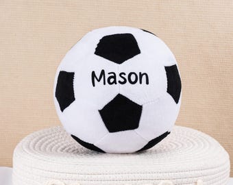 Personalized Plush Soccer Ball Pillow, Custom Sports Ball with Name, Soft Baby Toy, Baby Football Gift, Soccer Pillow, Plush Gift for Kids