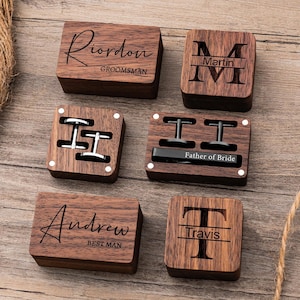 Personalized Cufflinks for Men, Best Man Gift, Groomsman Proposal, Custom Engraved Groomsmen Tie Clip Set, Wedding Day Father of the Bride
