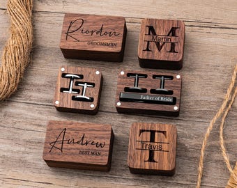 Personalized Cufflinks for Men, Best Man Gift, Groomsman Proposal, Custom Engraved Groomsmen Tie Clip Set, Wedding Day Father of the Bride