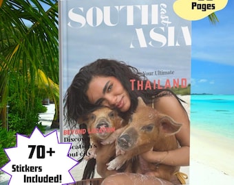 Modèle de magazine de voyage en Asie du Sud-Est pour couples : conception sur toile modifiable (téléchargement numérique)