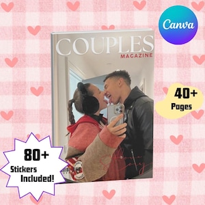 Personalised Couples Magazine Template | Anniversary & Relationship Gift | Custom Digital Gift for Him and Her, Couple Gift, Engagement Gift