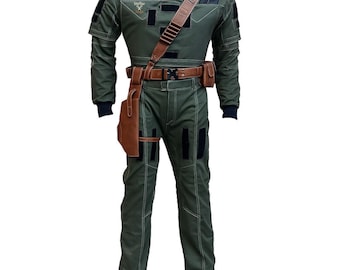 Traje de cosplay de Din Djarin inspirado en Star Wars / Traje de vuelo de cazarrecompensas con cinturón
