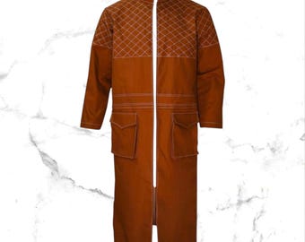 Handgemaakt Jedi Knight Cotton Twill Duster Robe Cosplaykostuum