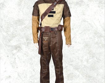 Mandalorian Bounty Hunter Flight Suit | Custom Star Wars Cosplay Outfit with Holster | Handmade Mandalorian Costume for Star Wars Fans