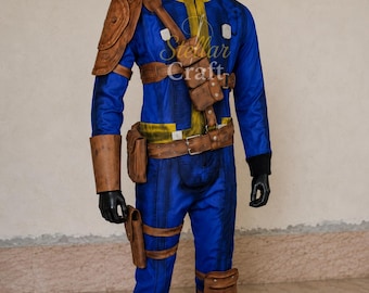 Fallout Vault inspired Cosplay Costume with Leather Belt, Halloween Costume