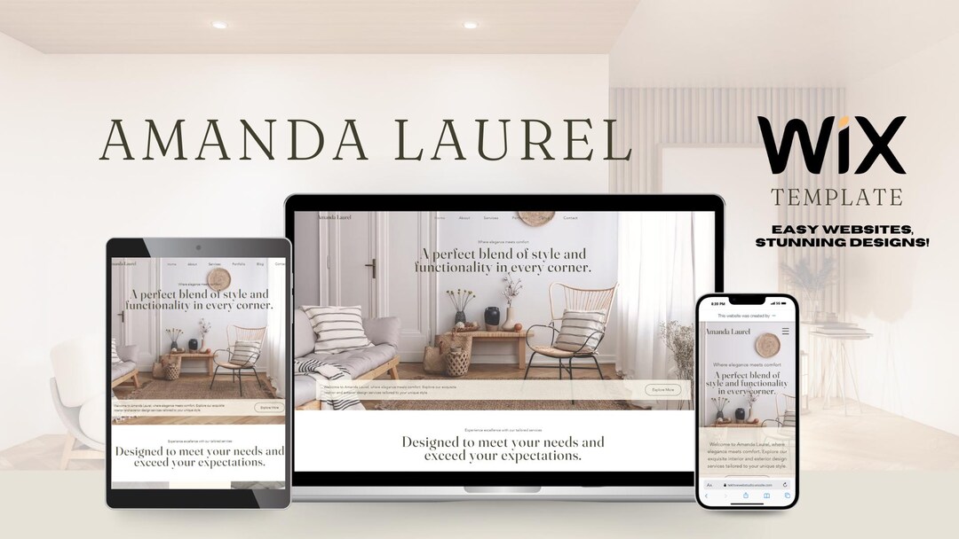 Wix Website Template for Interior Designers, Modern Portfolio (wix ...