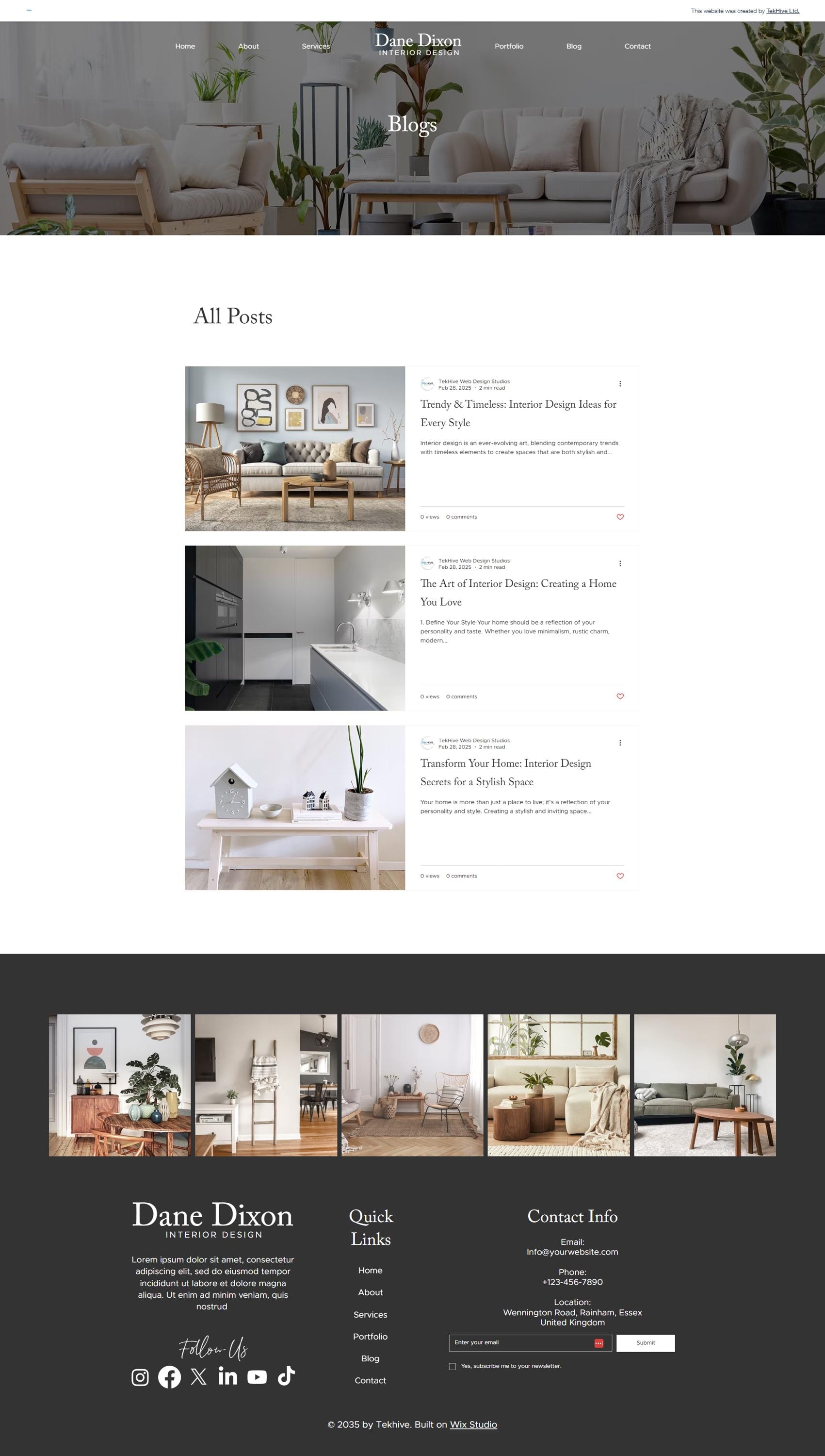 Wix Studio Template for Interior Designers, Portfolio Website, Business ...