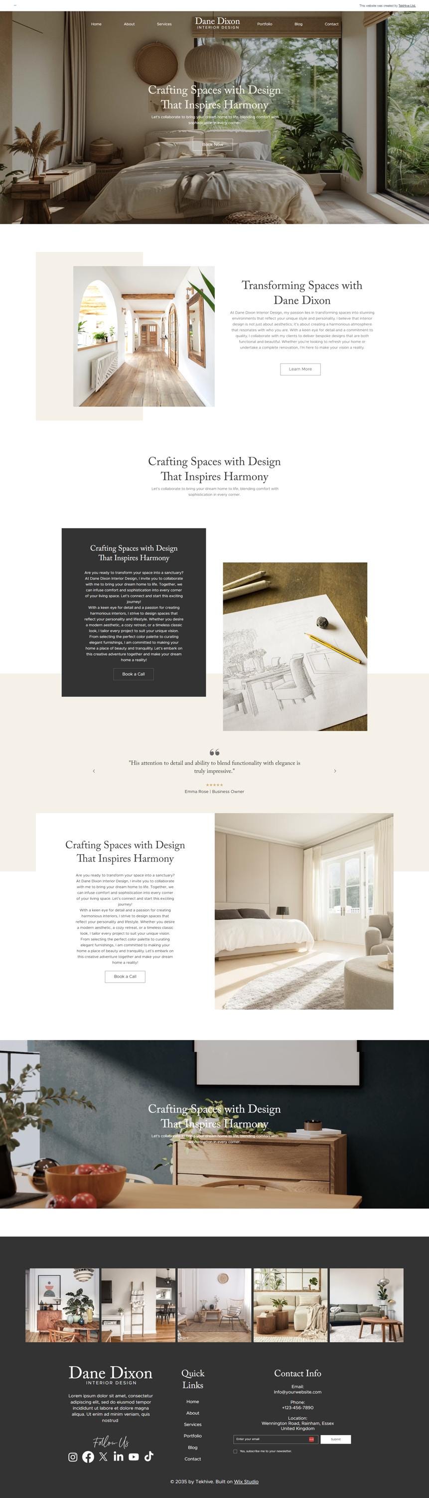 Wix Studio Template for Interior Designers, Portfolio Website, Business ...