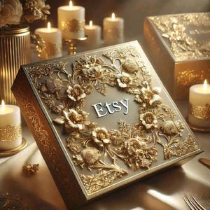 Luxury Wedding Invitation Box Set – Elegant Gold Foil Handmade Cards | Custom Personalized Wedding Invitations | High-End Invitation Suite