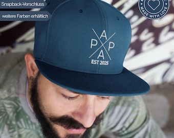 Cappy personalisiert für Papa - Snapback Cap Herren Weihnachtsgeschenk Papa personalisiertes Cap Bester Papa Geschenk Geburtstag - Papa Cap
