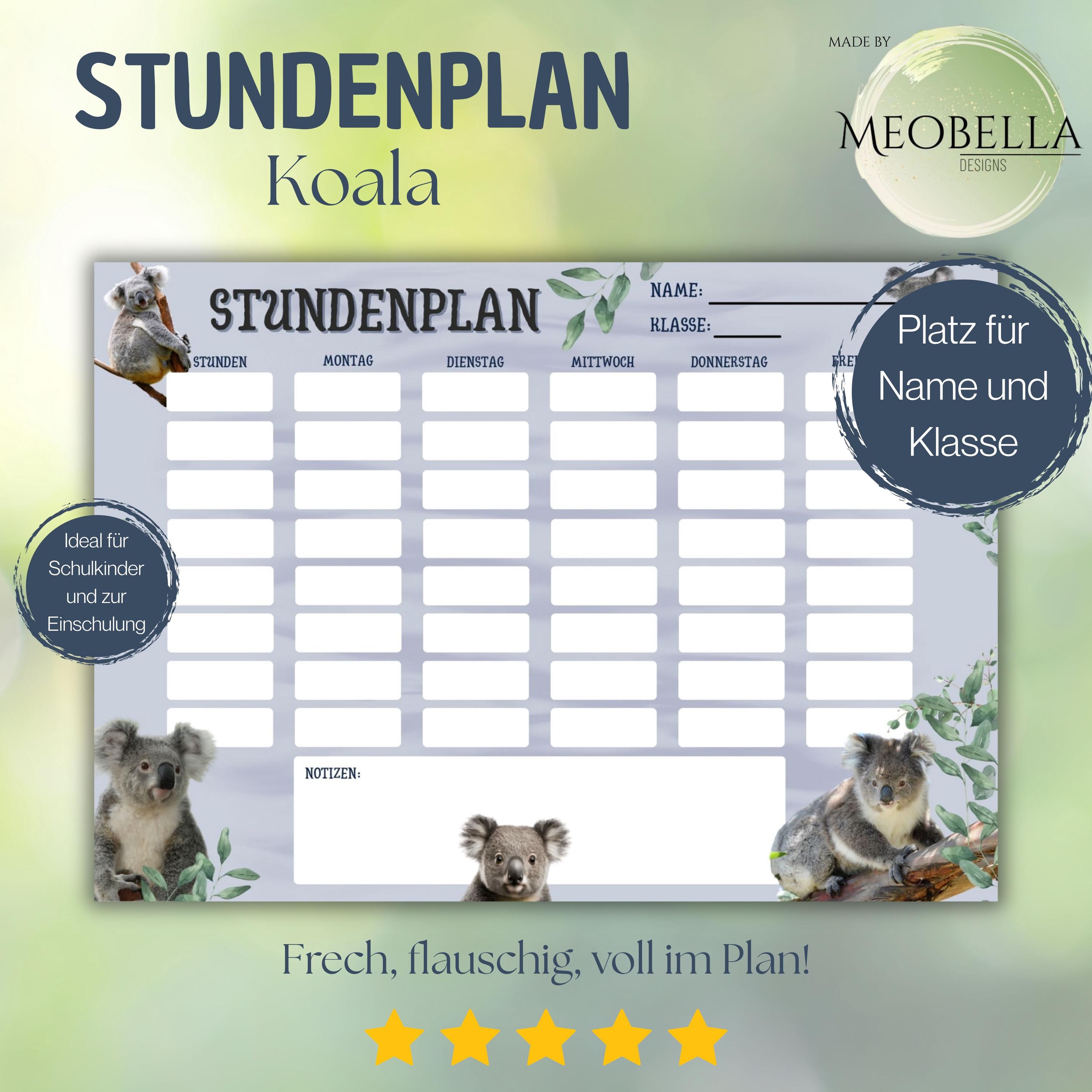 Timetable Template, Printable Timetable A4, Koala Primary School ...
