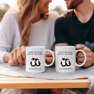 Herzensmensch Tasse für Paare Geschenk | Pärchen Tasse mit Herz | Weihnachtsgeschenk Partner/in | Geschenk für Paare | Pinguin Tasse