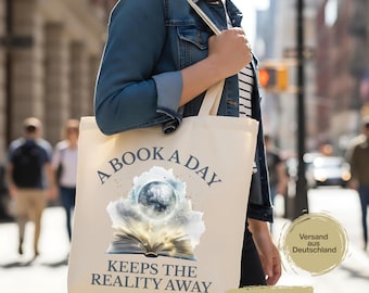 Jutebeutel Bücherwurm mit Spruch | Fantasy Tasche für Booktok und Leseratten | Geschenkidee für Buchliebhaber & Weihnachten | Büchertasche