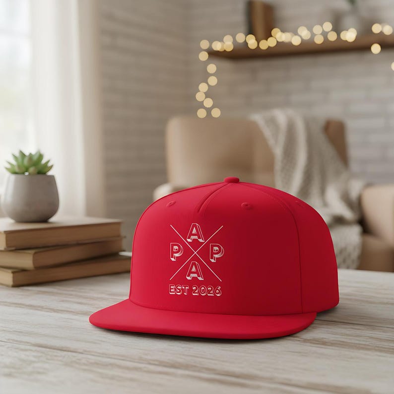 Personalisierte Papa Cap EST 2026 als stylisches Snapback Cap Herren, ideales Geschenk für Papa zum Geburtstag oder als Weihnachtsgeschenk Papa. Cooles Papa Cap mit personalisierbarem Frontdruck, perfekt als Geschenkidee für werdenden Papa, Vatertagsgeschenk oder Geschenk für Männer Papa. Hochwertige Papa Cappy aus 100 % Baumwoll-Twill, bequem & verstellbar. Moderne Dad Cap als Geschenk für Papa Geburtstag, Weihnachten Papa Geschenk Vater und persönliches Papa Geschenk.