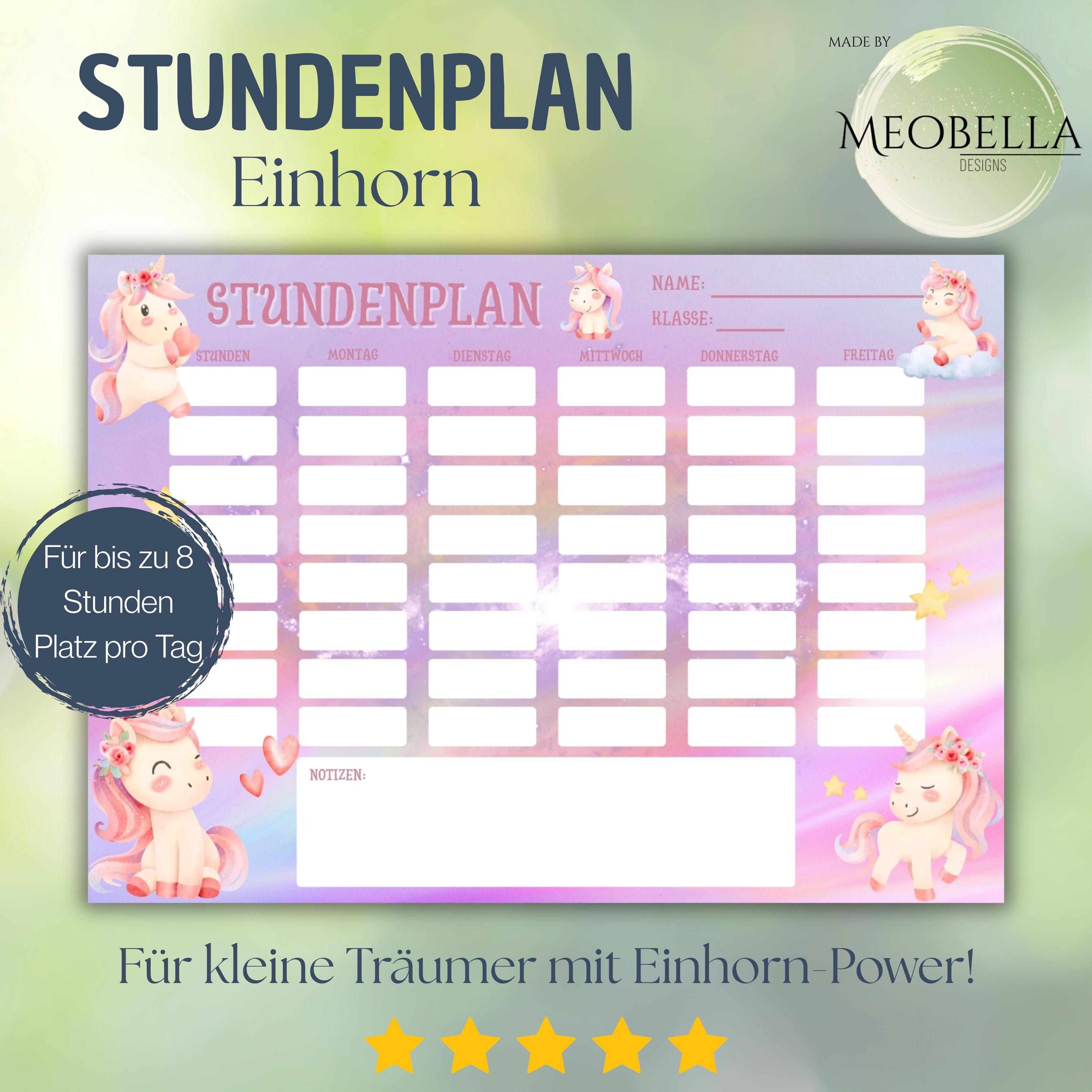 Timetable Template - Printable Timetable A4 Unicorn Primary School ...