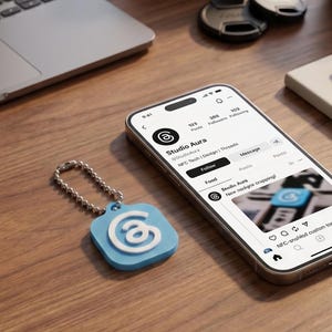 Portachiavi Threads NFC, tag NFC personalizzabile e riscrivibile, basta toccare per aprire il profilo Threads, regalo per i social network, compatibile con iPhone e Android